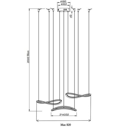 Fabas Luce 3711-47-102 - LED Żyrandol na lince TIRRENO LED/50W/230V