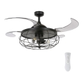 FANAWAY 212920 - LED sufitowy wentylator INDUSTRI 3xE27/4W/230V czarny + pilot zdalnego sterowania