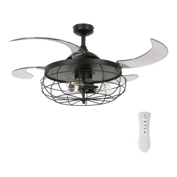 FANAWAY 212920 - LED sufitowy wentylator INDUSTRI 3xE27/4W/230V czarny + pilot zdalnego sterowania