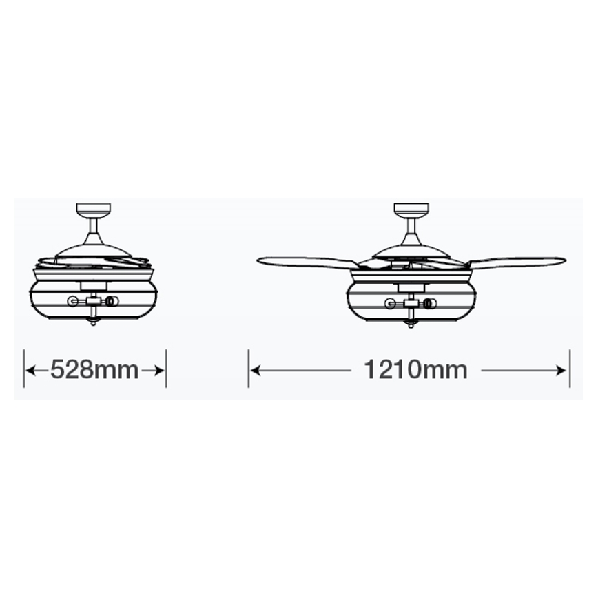 FANAWAY 212920 - Wentylator sufitowy LED INDUSTRI 3xE27/4W/230V czarny + pilot zdalnego sterowania