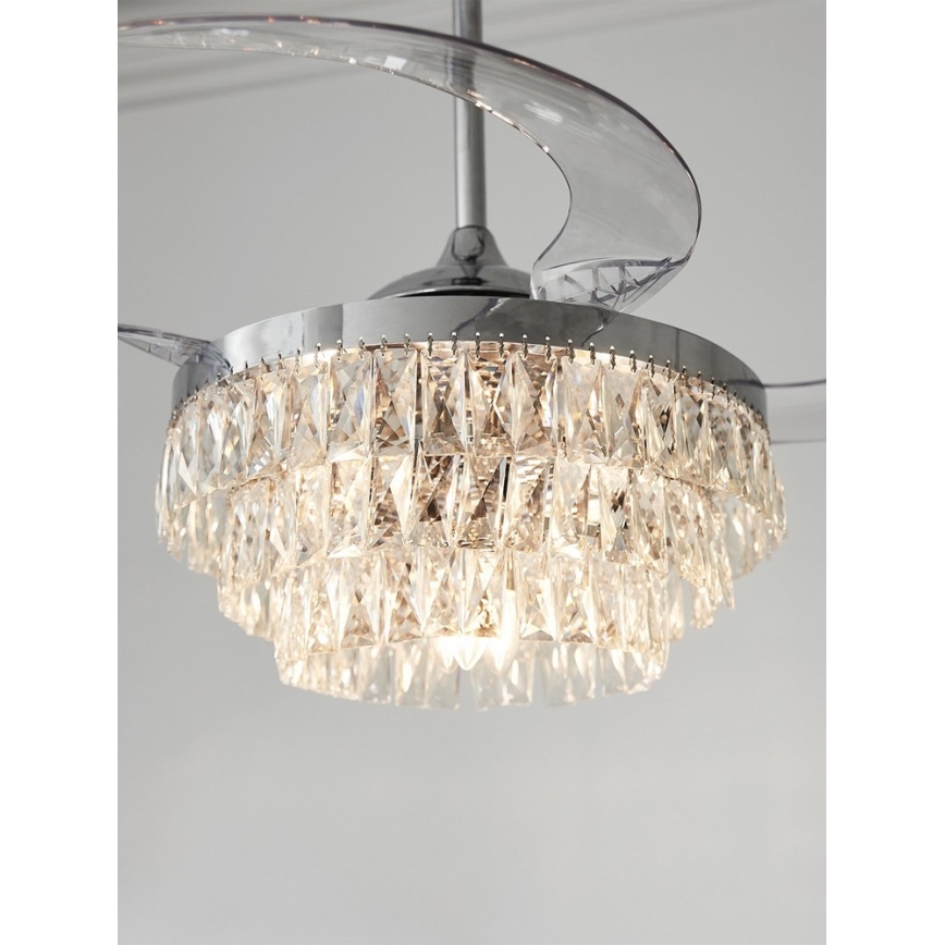 FANAWAY 212923 - Wentylator sufitowy LED VEIL 6xE14/4,5W/230V chrom błyszczący + zdalne sterowanie