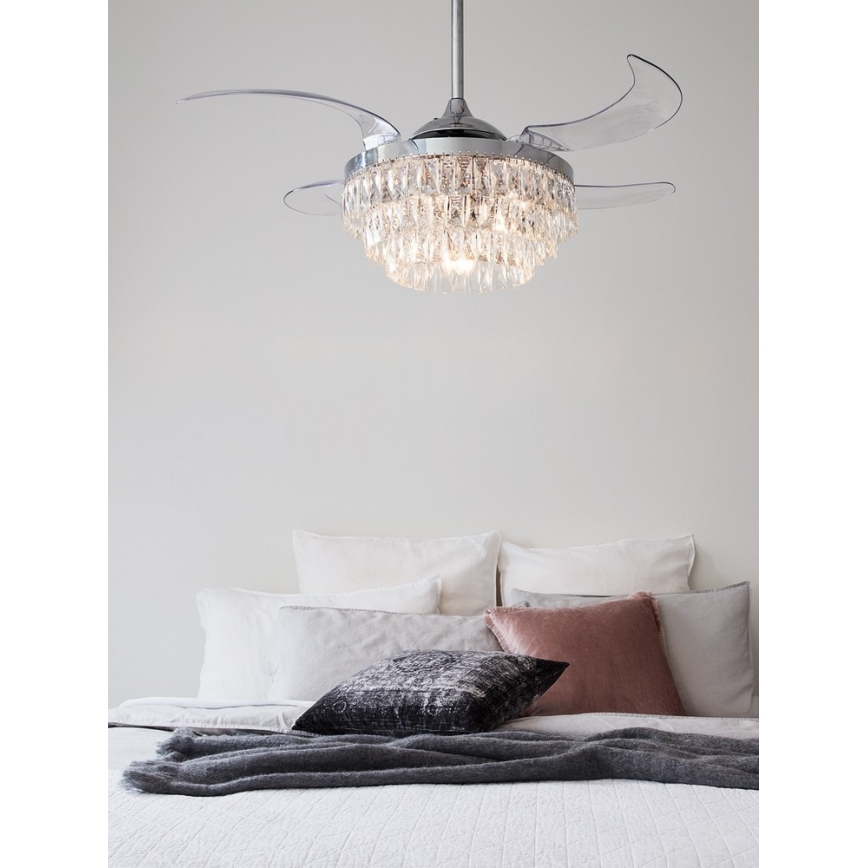 FANAWAY 212923 - Wentylator sufitowy LED VEIL 6xE14/4,5W/230V chrom błyszczący + zdalne sterowanie