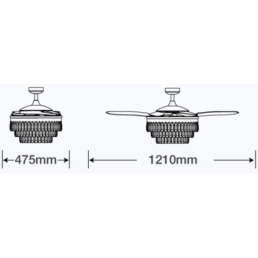 FANAWAY 212923 - Wentylator sufitowy LED VEIL 6xE14/4,5W/230V chrom błyszczący + zdalne sterowanie