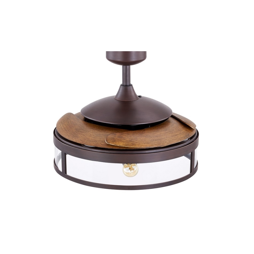 FANAWAY 212925 - Wentylator sufitowy LED CLASSIC 3xE27/4W/230V brązowy + pilot zdalnego sterowania