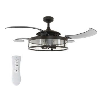 FANAWAY 212927 - LED Wentylator sufitowy CLASSIC 3xE27/4W/230V czarny śr. 112 cm + zdalne sterowanie