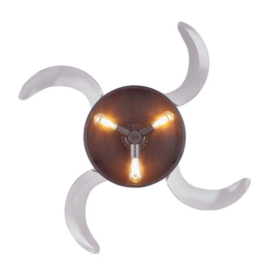 FANAWAY 212927 - Wentylator sufitowy LED CLASSIC 3xE27/4W/230V czarny + pilot zdalnego sterowania