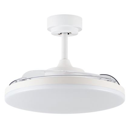 FANAWAY 21612949 - LED Ściemnialny wentylator sufitowy STROLL LED/30W/230V 2700/3500/5000K śr. 106 cm biały/przezroczysty + zdalne sterowanie