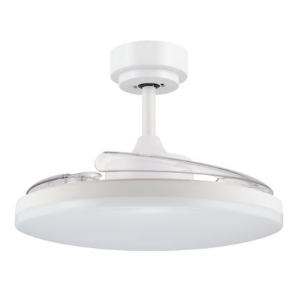 FANAWAY 21612949 - LED Ściemnialny wentylator sufitowy STROLL LED/30W/230V 2700/3500/5000K śr. 106 cm biały/przezroczysty + zdalne sterowanie