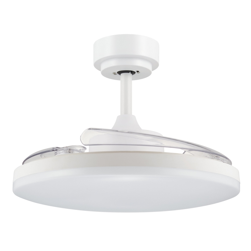 FANAWAY 21612949 - LED Ściemnialny wentylator sufitowy STROLL LED/30W/230V 2700/3500/5000K śr. 106 cm biały/przezroczysty + zdalne sterowanie