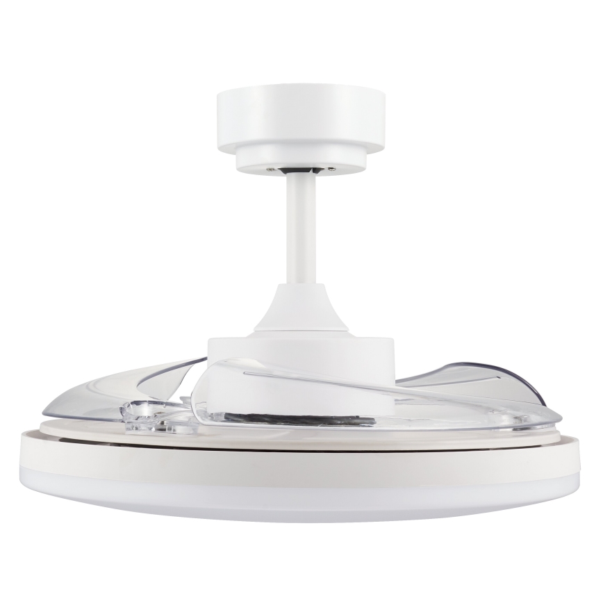 FANAWAY 21612949 - LED Ściemnialny wentylator sufitowy STROLL LED/30W/230V 2700/3500/5000K śr. 106 cm biały/przezroczysty + zdalne sterowanie