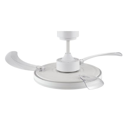 FANAWAY 21612949 - LED Ściemnialny wentylator sufitowy STROLL LED/30W/230V 2700/3500/5000K śr. 106 cm biały/przezroczysty + zdalne sterowanie