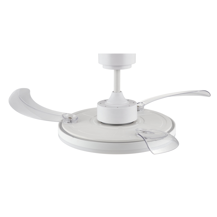 FANAWAY 21612949 - LED Ściemnialny wentylator sufitowy STROLL LED/30W/230V 2700/3500/5000K śr. 106 cm biały/przezroczysty + zdalne sterowanie