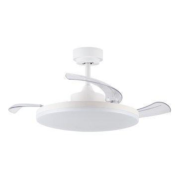 FANAWAY 21612949 - LED Ściemnialny wentylator sufitowy STROLL LED/30W/230V 2700/3500/5000K śr. 106 cm biały/przezroczysty + zdalne sterowanie