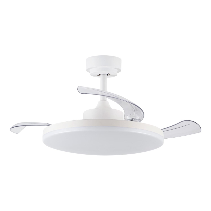 FANAWAY 21612949 - LED Ściemnialny wentylator sufitowy STROLL LED/30W/230V 2700/3500/5000K śr. 106 cm biały/przezroczysty + zdalne sterowanie