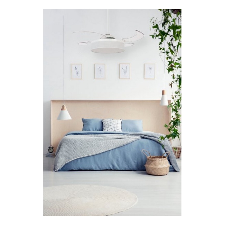FANAWAY 511030 - Wentylator sufitowy LED FRASER 3xE27/20W/230V biały + pilot zdalnego sterowania