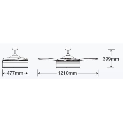 FANAWAY 511030 - Wentylator sufitowy LED FRASER 3xE27/20W/230V biały + pilot zdalnego sterowania