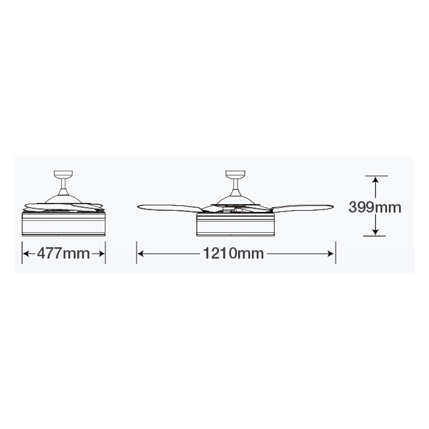 FANAWAY 511030 - Wentylator sufitowy LED FRASER 3xE27/20W/230V biały + pilot zdalnego sterowania