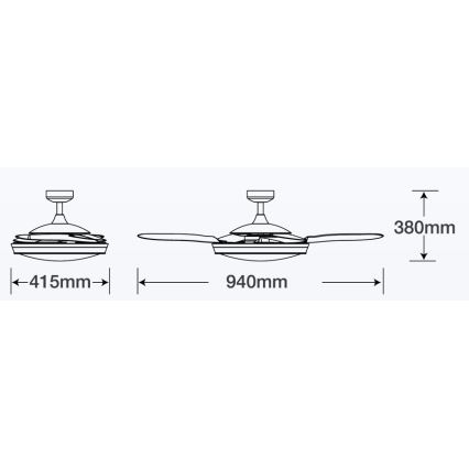 FANAWAY 512120 - Wentylator sufitowy EVORA 2xE27/15W/230V + pilot zdalnego sterowania