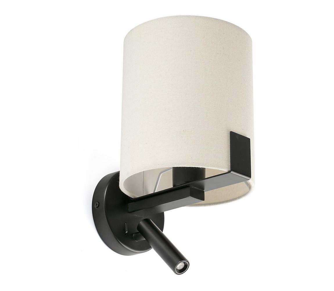 FARO 20053 - LED Kinkiet NILA 1xE27/15W/230V + LED/3W kremowy/czarny