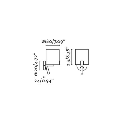 FARO 20053 - LED Kinkiet NILA 1xE27/15W/230V + LED/3W kremowy/czarny