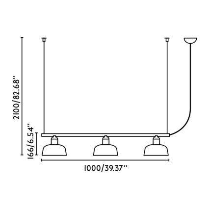 FARO 20338-119 - Żyrandol na lince TATAWIN 3xE27/15W/230V czarny