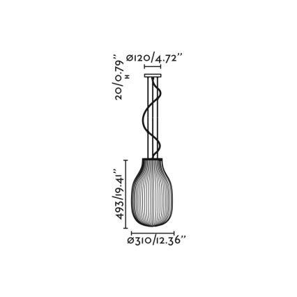 FARO 28300 - Żyrandol na lince ISABELLE 1xE27/15W/230V śr. 31 cm biały