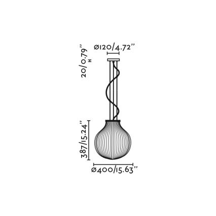 FARO 28301 - Żyrandol na lince ISABELLE 1xE27/15W/230V śr. 40 cm biały