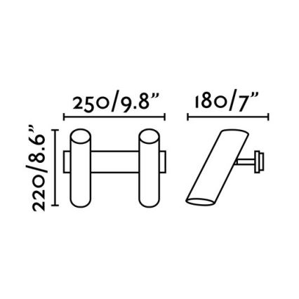 FARO 29876 - Ścienne oswietlenie punktowe LINK 2xGU10/11W/230V czarne