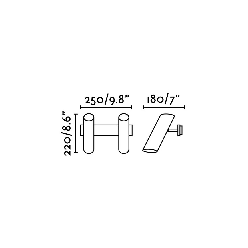 FARO 29876 - Ścienne oswietlenie punktowe LINK 2xGU10/11W/230V czarne