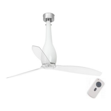 FARO 32000 - Wentylator sufitowy ETERFAN biały/przezroczysty śr. 128 cm + pilot do zdalnego sterowania