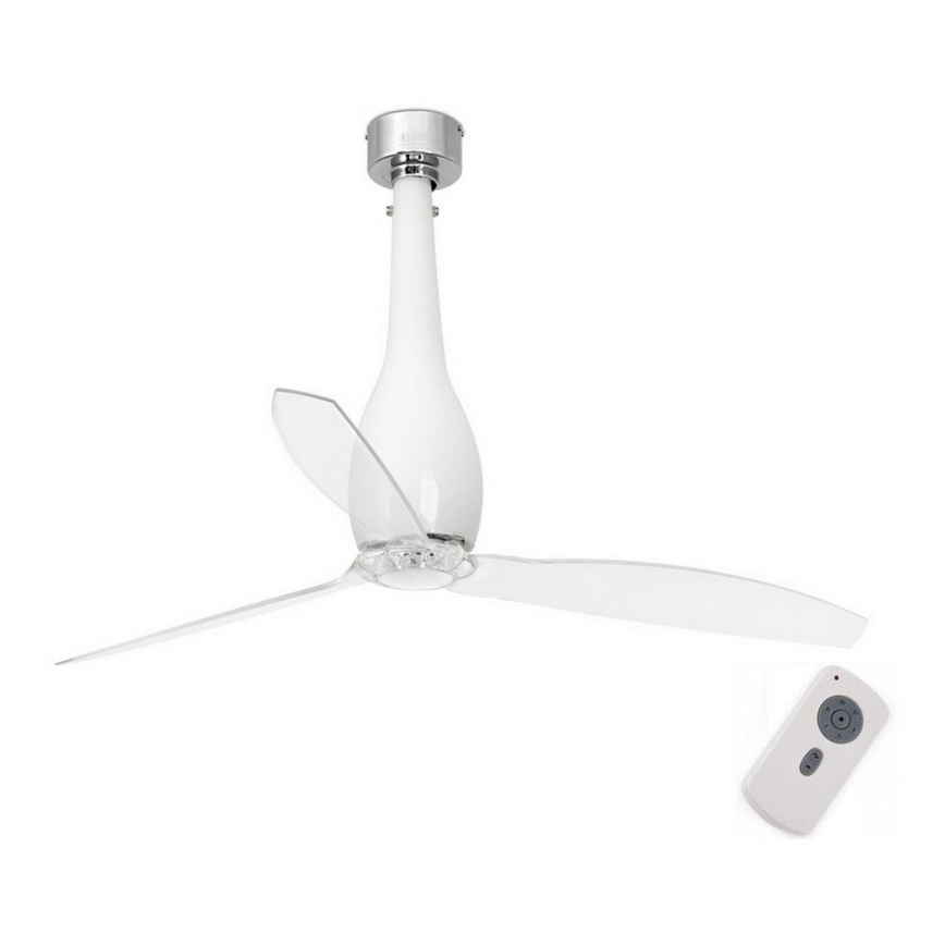 FARO 32000 - Wentylator sufitowy ETERFAN biały/przezroczysty śr. 128 cm + pilot do zdalnego sterowania