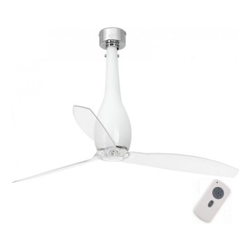 FARO 32001 - Wentylator sufitowy ETERFAN biały/przezroczysty śr. 128 cm + pilot do zdalnego sterowania
