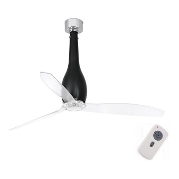FARO 32003 - Wentylator sufitowy ETERFAN czarny/przezroczysty śr. 128 cm + pilot do zdalnego sterowania