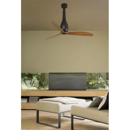 FARO 32004 - Wentylator sufitowy ETERFAN czarny/brązowy śr. 128 cm + pilot do zdalnego sterowania