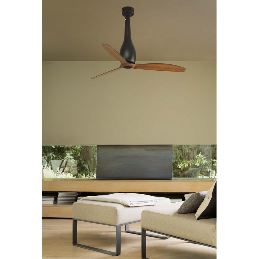FARO 32004 - Wentylator sufitowy ETERFAN czarny/brązowy śr. 128 cm + pilot do zdalnego sterowania