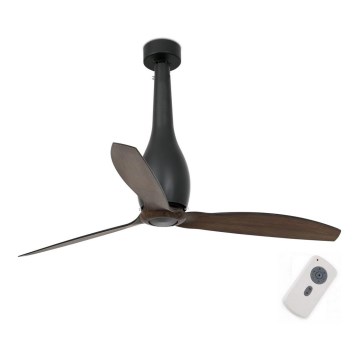 FARO 32004 - Wentylator sufitowy ETERFAN czarny/brązowy śr. 128 cm + pilot do zdalnego sterowania