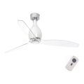 FARO 32020 - Wentylator sufitowy MINI ETERFAN biały/przezroczysty śr. 128 cm + pilot do zdalnego sterowania