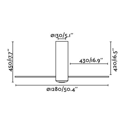 FARO 32034 - Wentylator sufitowy TUBE FAN biały/przeźroczysty