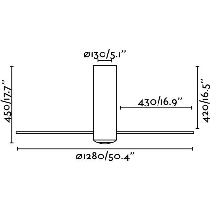 FARO 32035 - Wentylator sufitowy TUBE FAN czarne/przezroczysty + Pilot zdalnego sterowania