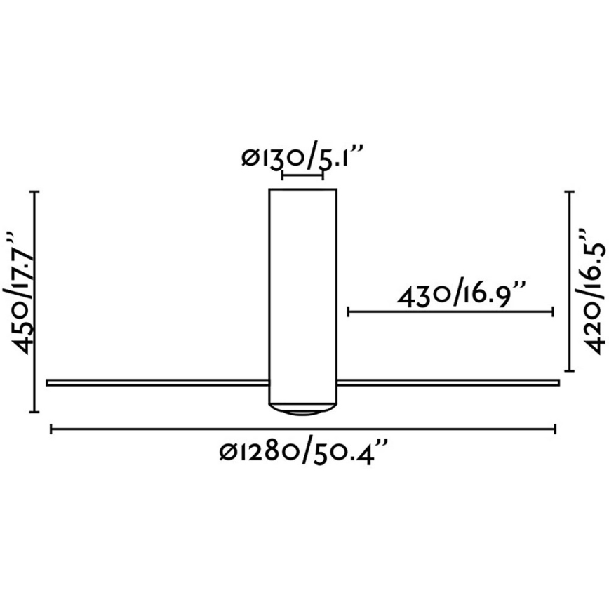 FARO 32035 - Wentylator sufitowy TUBE FAN czarne/przezroczysty + Pilot zdalnego sterowania