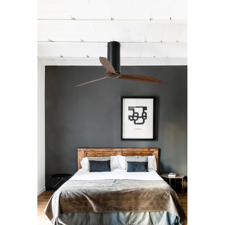 FARO 32037WP - Wentylator sufitowy TUBE FAN Wi-Fi czarny/brązowy 128 cm SMART + pilot