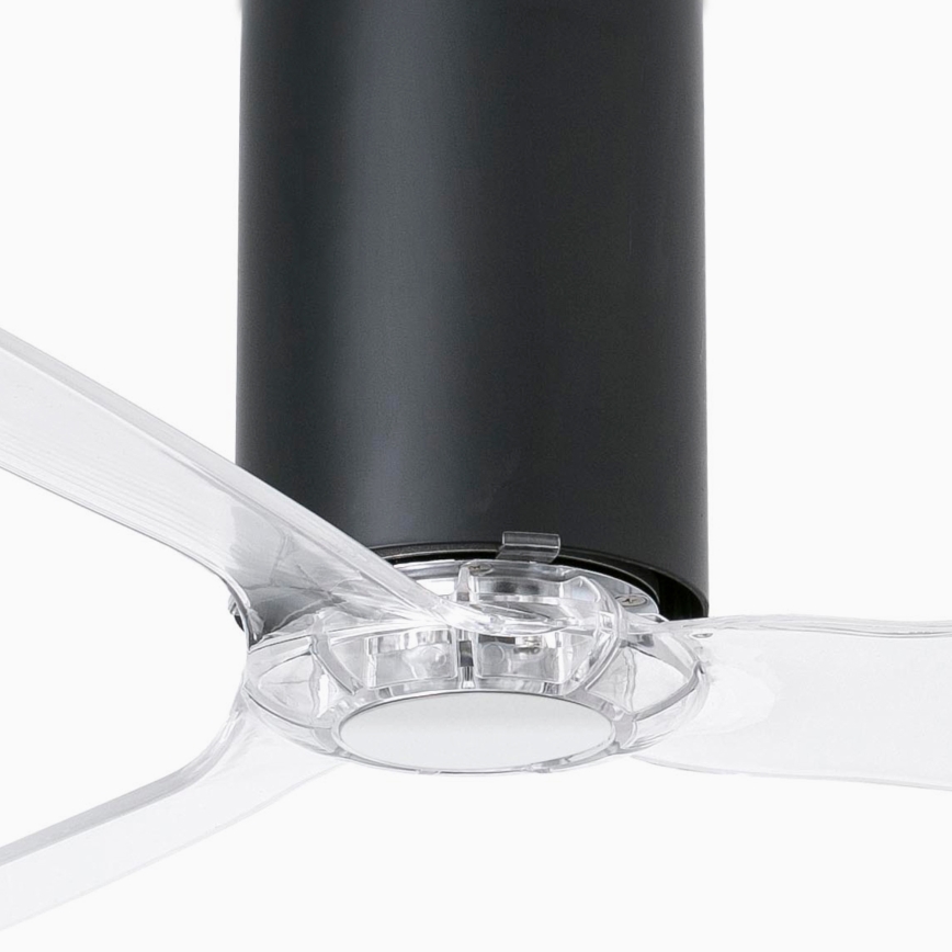 FARO 32041WP - Wentylator sufitowy MINI TUBE FAN M czarny/przezroczysty śr. 128 cm SMART + pilot zdalnego sterowania