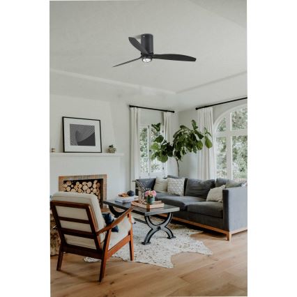 FARO 32043WP-10 - LED sufitowy wentylator MINI TUBE FAN M LED/16W/230V czarny śr. 128 cm SMART + pilot zdalnego sterowania