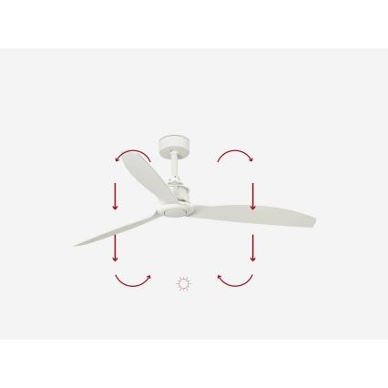 FARO 32101WP - Wentylator sufitowy JUST FAN M biały śr. 128 cm SMART + pilot zdalnego sterowania