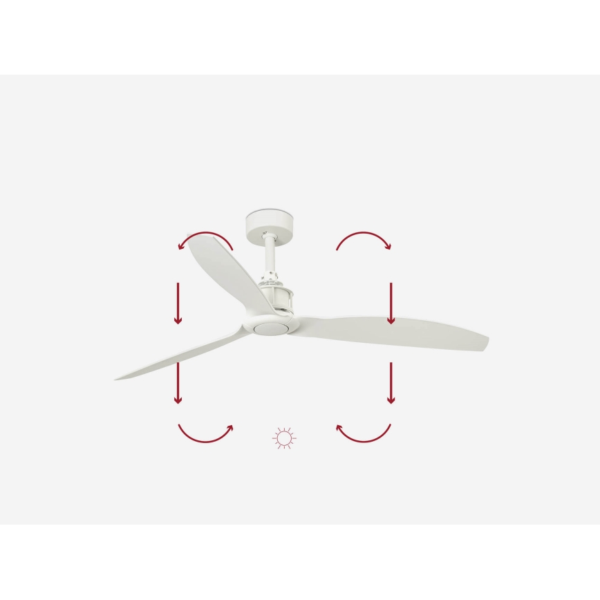 FARO 32101WP - Wentylator sufitowy JUST FAN M biały śr. 128 cm SMART + pilot zdalnego sterowania