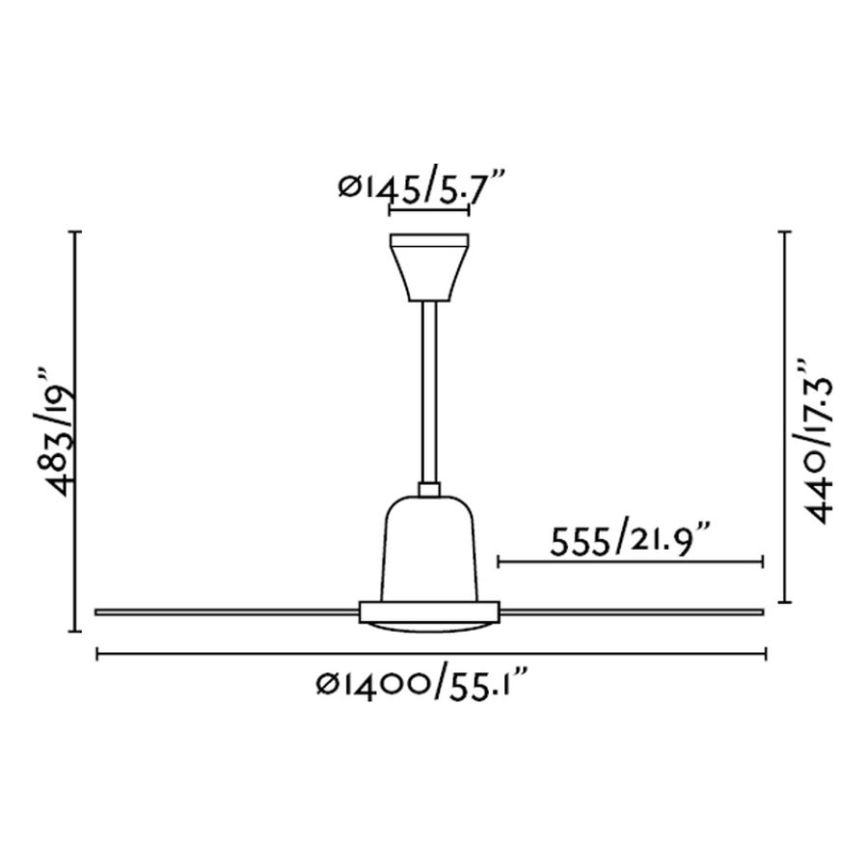 FARO 33001 - Wentylator sufitowy INDUS o średnicy 140 cm