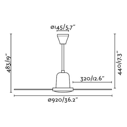 FARO 33011 - Wentylator sufitowy MINI INDUS