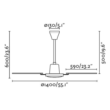 FARO 33110 - Wentylator sufitowy MALVINAS