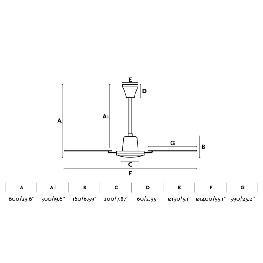 FARO 33111 - Wentylator sufitowy MALVINAS o średnicy 140 cm