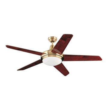 FARO 33136 - Wentylator sufitowy OVNI 2xE27/40W/230V mosiądz/mahoń